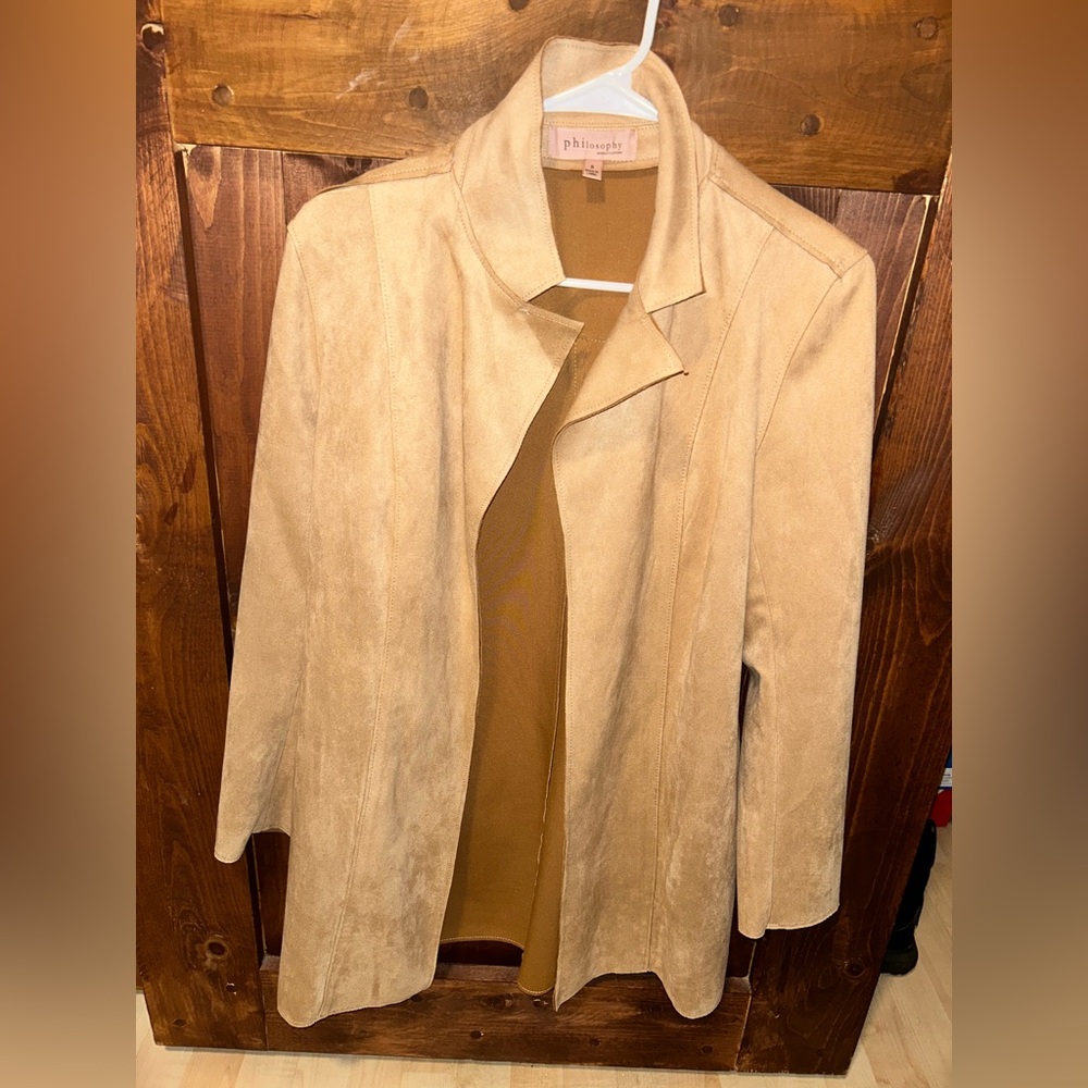 Philosophy Tan Suede Trench Coat